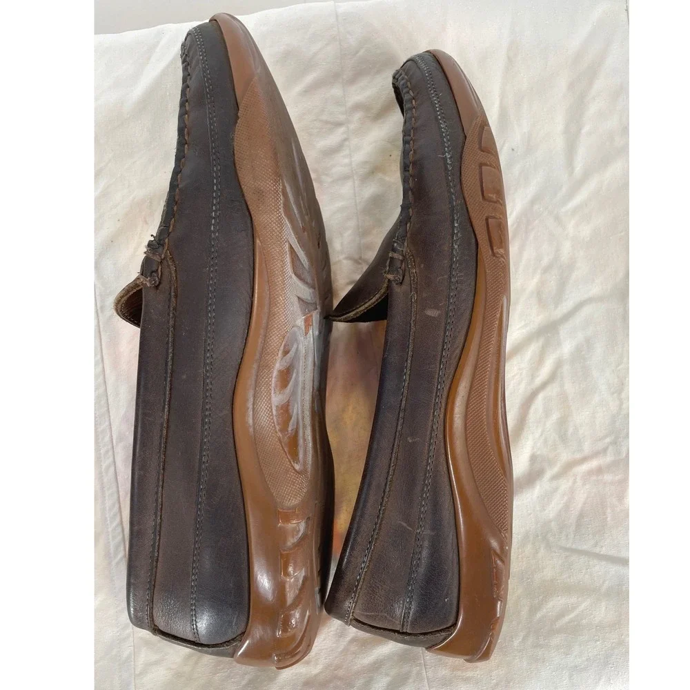 Allen Edmonds 9 1/2D Men Boulder Loafer Dark Brown Leather Driving Shoe Slip On
